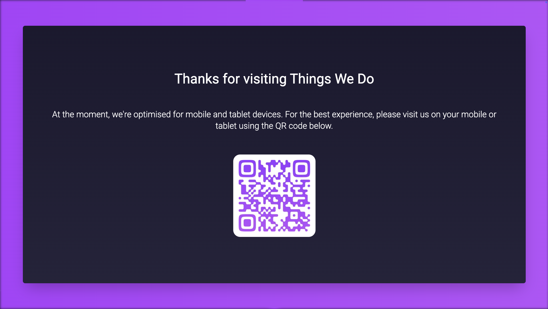 Mockup of things we do